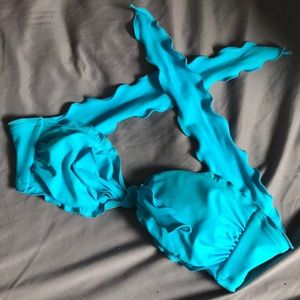 Blue bikini top